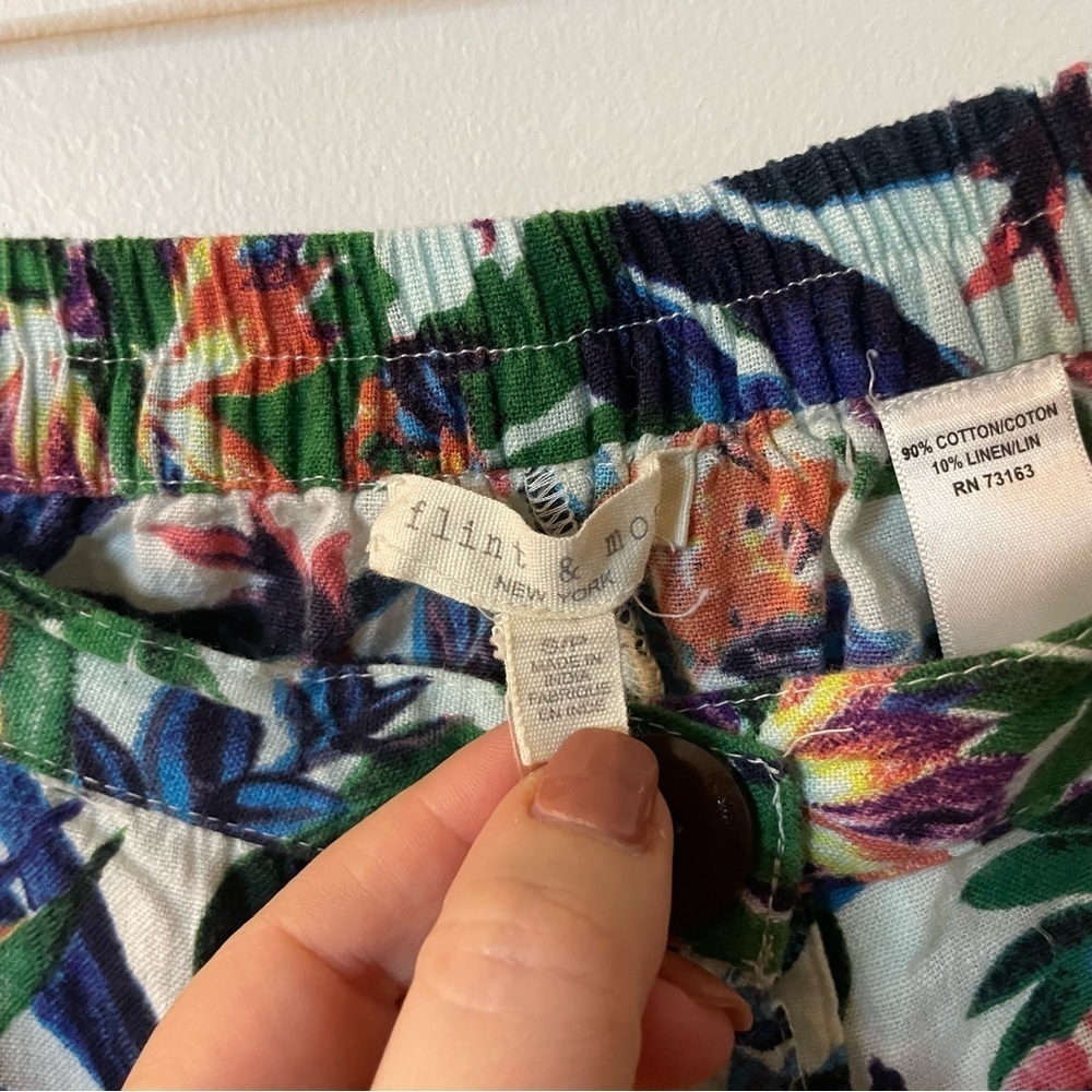 Flint and Moss Floral A-Line Skirt - Multicolor size small linen blend - Picture 5 of 8